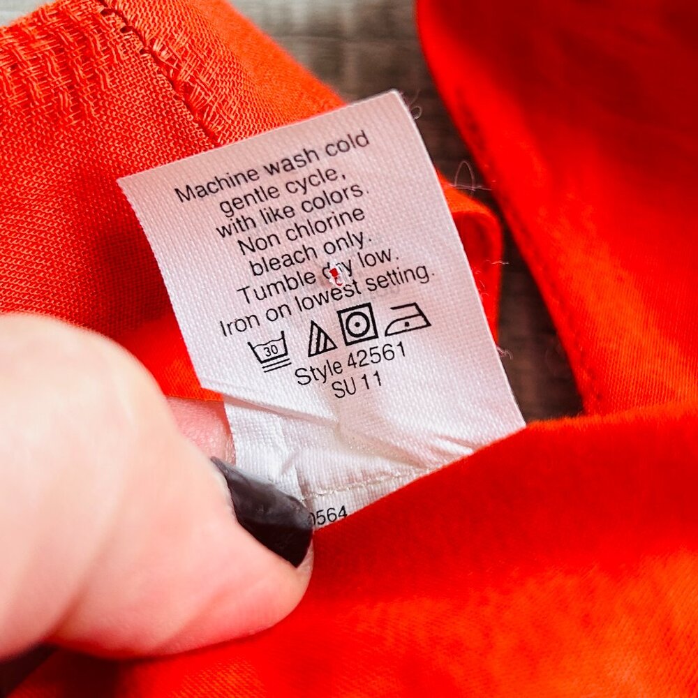 J. Crew Cecilia Midi Eyelet Dress with POCKETS in Red Poppy (size 2) - Picture 8 of 12